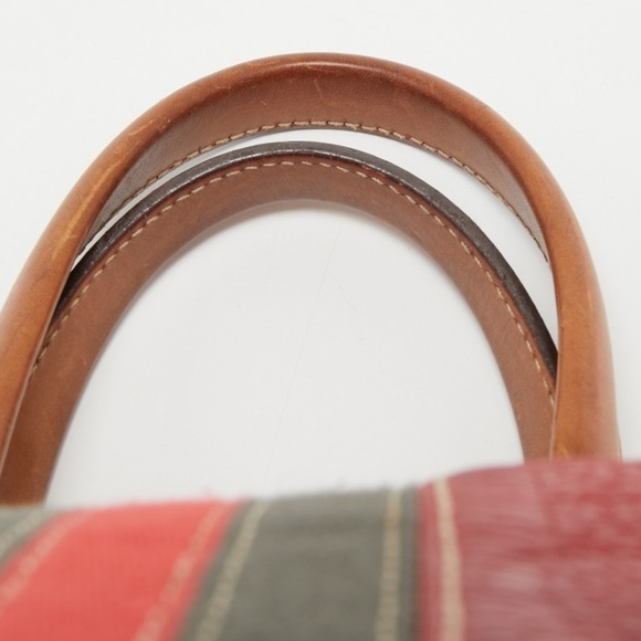 CH Carolina Herrera Red Monogram Leather Andy Boston Bag - Picture 3 of 17